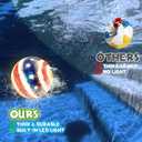 LED Underwater Pool Ball – 1 Pack 9" Light Up Water Ball Toy, Patriotic Design Pool Sports Game for Kids & Teens, Dribble & Pass for Water Football & Basketball, Summer Backyard Parties