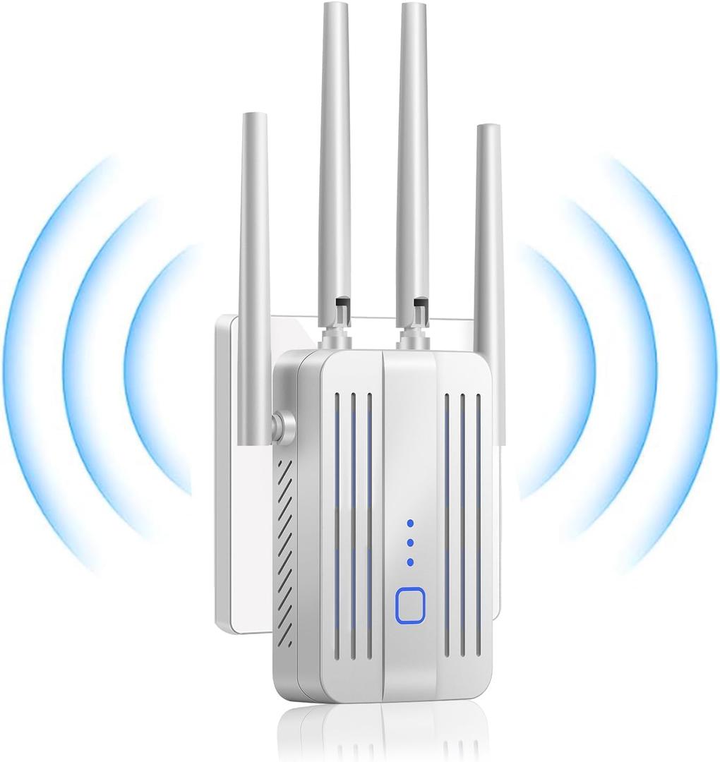 WiFi Extender Signal Booster for Home: 2026 Internet Repeater Long Range Up to 9995 Sq. Ft. Whole Home WiFi Coverage (White)