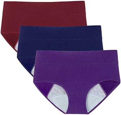 POKARLA Women's High Absorbency Period Cotton Underwear Heavy Flow Leakproof Panties XXL