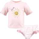 Hudson Baby Swim Rashguard Set (3-6 Months, Smile Sunshine)