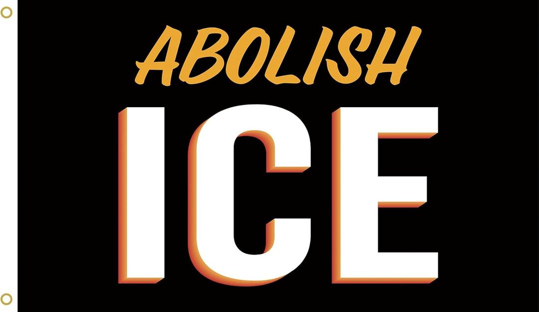 WENWELL Abolish ICE Flag Tapestry 3x5 Feet,Fuck Ice Rally Flag,No Human Is Illegal Banner,Patriotic Theme, Wall Decoration, Indoor/Outdoor Use