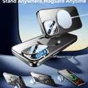 for iPhone 16 Pro Case Compatible with Magsafe Accessories,Stash Stand 9H Lens Protection,Slim Phone Case Military-Grade Shock Anti Yellowing Transparent Case 6.3-Black