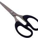 De Xiang S003 High Quality Stainless Steel Scissors For Office And School - Black Silver + Stickers + Ruler