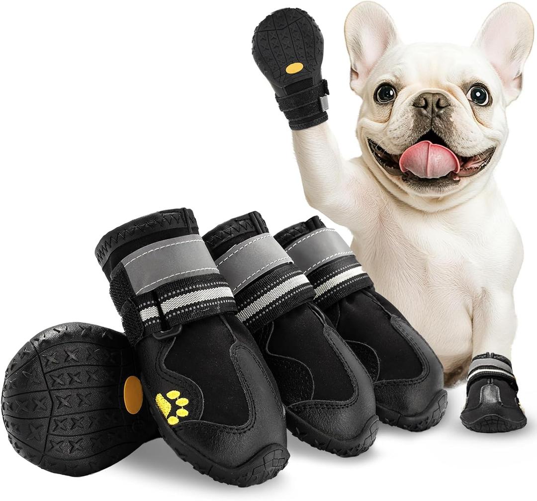 Dog Shoes for Large Dogs, Anti-Slip Dog Boots for Winter Snow, Hot Pavement, Dog Booties & Paw Protectors Black Size 8 (#8(2.95" inner width) for 74-91 lbs)