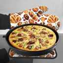 Oven Mitt and Pot Holders Sets - Food Oven Gloves Hot Pads Set of 2 Bread Kitchen Mitts for Cooking BBQ Baking Grilling (Delicious Toast and Fruit)