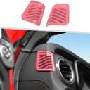 Jimen Compatible with Jeep Wrangler JL Unlimited Gladiator JT 2024-2025, 2PCS Dash Side Air Vent Cover Trim (Pink)