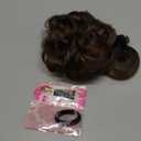 2PCS Messy Bun Hair Piece-Large Wavy Curly & Donut Updo Hair Pieces Set, Scrunchies Synthetic Chignon Ponytail Extensions Thick Updo for Women(Dark Brown Mixed Light Brown)