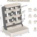 Baby Bottle Drying Rack, Vertical Standing Bottle Dryer Rack Holder-Space Saving Baby Bottle Drying Rack for Countertop-Holds Up to 12 Baby Bottles & Cup(Gray & Khaki)