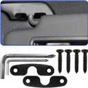 Aluminum Alloy Car Sun Visor Repair Kit, Heavy Duty Automotive Sun Visor Clip, Universal Vehicle Visors Mounting Holder for Most SUVs (Black)