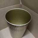 Monarch Abode Metal Bathroom Trash Can – Waste Basket for Bedroom, Office Desk, & Dorm, Hand Hammered, Durable Decorative Brushed Gold Small Trash Can Bathroom Garbage Bin Wastebasket