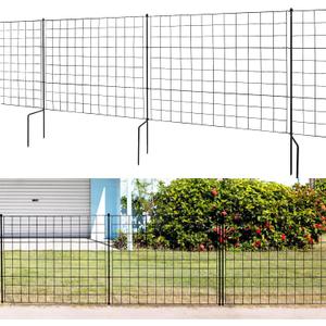 5 Panels Garden Fence 25in (H) x 12.3ft (L), Solid h Post Doube Stake Design Patent, Dog Fence Border Fence Animal Barrier, No Dig Garden Fencing for Yard Flower Bed Lawn Patio Outdoor