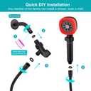 Handheld Shower Head with ON/OFF Switch for Water Saving,High Pressure Filtered Shower Head with Long Hose and Bracket&Low Reach No Drilling Wall Mount Shower Holder