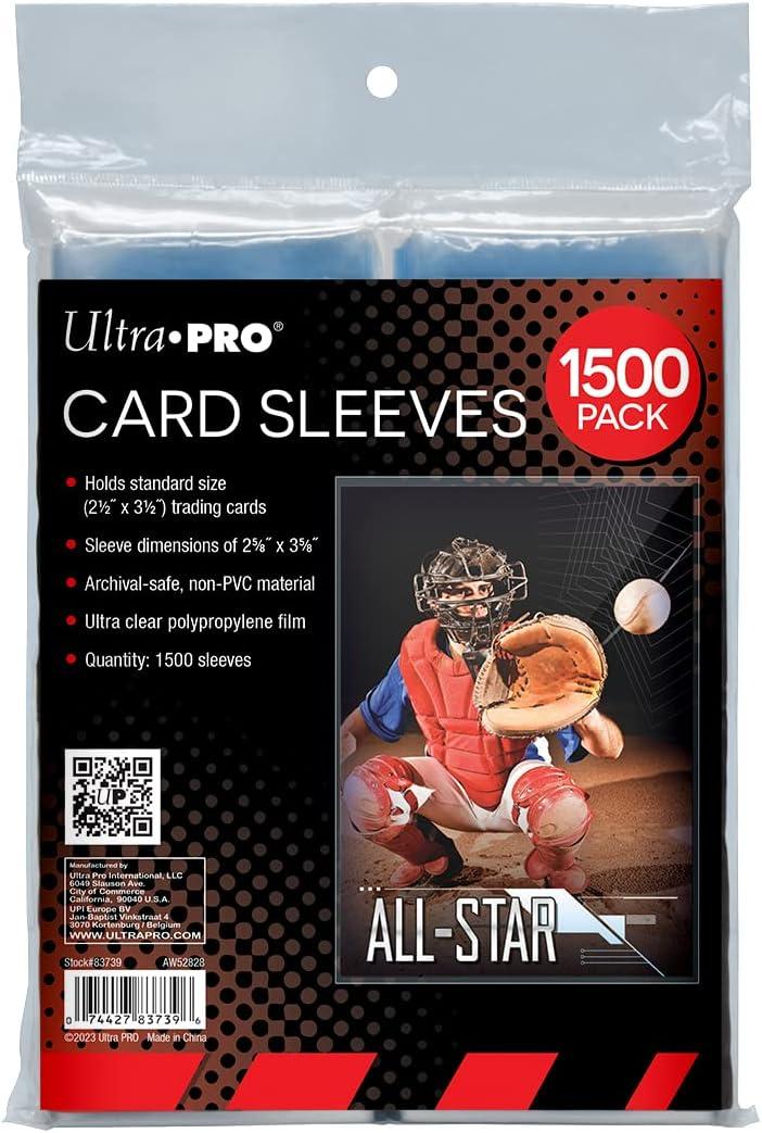 Ultra PRO - Penny Sleeves Clear Card Sleeves for Standard Size Trading Cards Measuring 2.5" x 3.5" - Perfect for Pokemon Cards, Trading Cards, Sport Cards, and More - 500 x 3 Pack, 1500 Total
