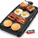 Mueller HealthyBites 20-inch Electric Griddle, Cool-Touch Handles, Slide-Out Drip Tray for Breakfast Pancakes, Burgers, and Eggs, Eco-Friendly Pancake Grill, 10 Eggs at Once, Nonstick & Teflon-Free