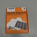 Silicone Soap Dish,Self Draining Soap Holder Perfect for Shower,Bathroom Sink,Kitchen Sink & Travel,Non-Slip Bar Soap Holder Extend Soap Life,Keep Soap Bars Dry & Easy Cleaning Black-2Pcs