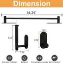 TocTen 5 Pieces Self Adhesive Towel Bar Set, Stainless Steel Bathroom Hardware Set Include Adjustable Towel Rack, Toilet Paper Holder, 3 Towel Hook, No Drill Bathroom Accessory Kit(Matte Black,24IN)