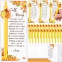 Honoson 24 Set Maple Leaf Pens Thanksgiving Gifts Bulk Fall Ballpoint Thanksgiving Greeting Cards Thankful Maple Shape Ballpoint Autumn Themed Card for Sunday Coworker Employee Favor