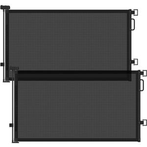 2Pack Retractable Baby Gates for Stairs, 58" Extra Wide Mesh Dog Gate for Doorways, Home Saftey Gate for Child Toddler Pet, Indoor and Outdoor Use, Easy Install, 34" Height, Black