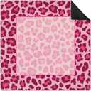Leopard Print Mahjong Mat for Table 31.5 x 31.5 in, Trendy Magenta and Pink Animal Print Anti-Slip Mahjong Table Cover Tablecloth for Poker Board Card Tile Game Dominoes