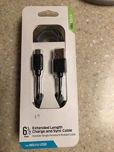 6 1/2 Extended Length Charge and sync Durable Tangle Resistant Braided Cable