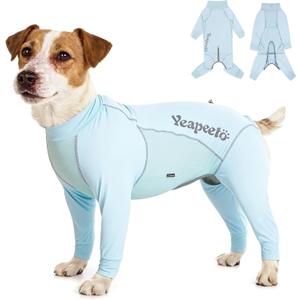 Dog Sun Protection Cooling Suit UPF 50+, Quick-Dry Breathable Jumpsuit for Large & Medium Dogs, Outdoor Dirt-Resistant Shedding Control Pet Apparel (Ice Blue, 2X-Large)
