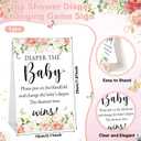 37 Pcs Baby Shower Diaper Changing Game Supplies Including Dolls Blindfold Diapers Cardboard Sign Baby Changing Diaper Race Game Set for Gender Reveal Party (Warmth)