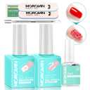 Morovan Gel Nail Polish Remover Kit: Gel Polish Remover with Liquid Latex Tape Nail Strengthener Nail Tools Quick Remove Gel Nail Polish in 3-5 Minutes No Need to Warp & Soak (7 Pcs Set)
