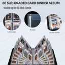 6 Pocket Graded Card Binder - Holds 60 PSA/SGC/BGS Slabs, Premium Archival Quality Display Album for Trading Card Collectors (Black)