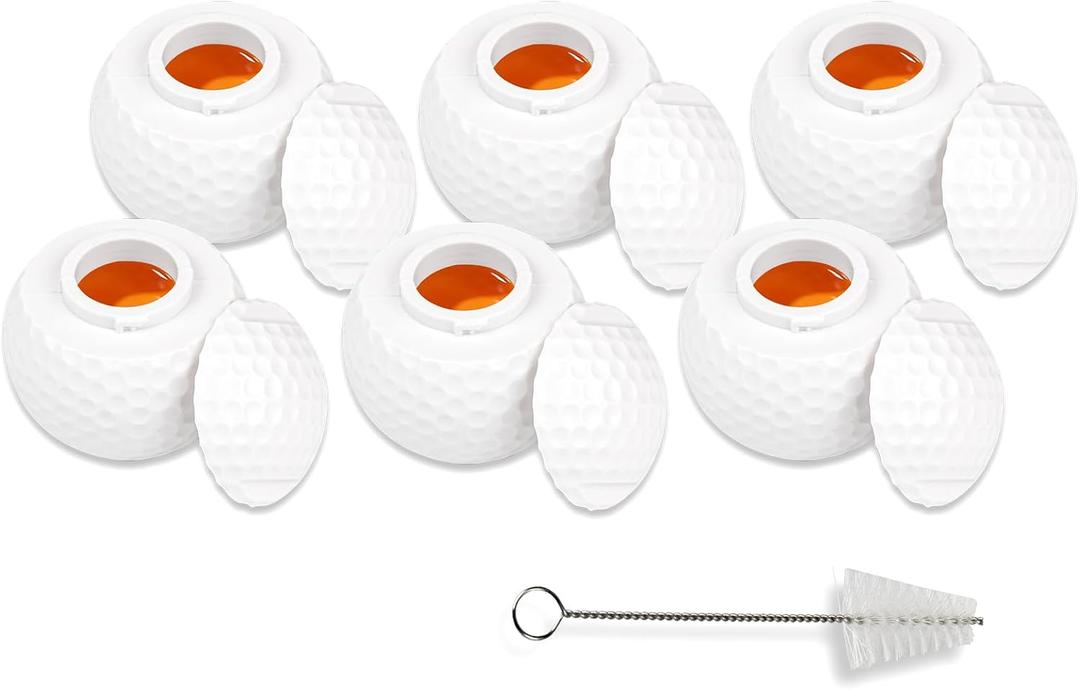 6pcs Golf Ball Shot Glasses with Lid,1.5 Oz Golf Ball Shaped Shot Glass with Bottle Brush,Creative Gifts,Easy to Clean