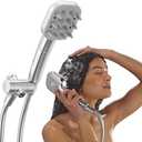 Delta VersaCurl Detangling Handheld Shower Head Tool for Curly Hair with 3 Curl Defining Brush Inserts Included, Detangler Brush Hand Shower with Hose, Chrome 74B430