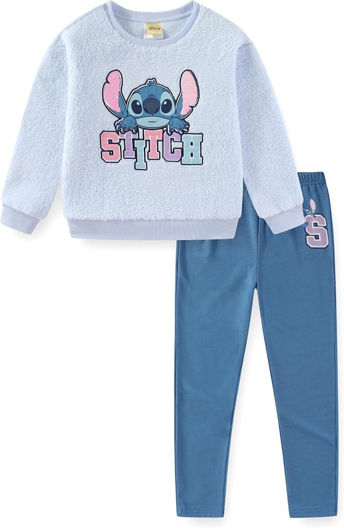 Disney Lilo and Stitch Girls Sweatshirt and Legging Pants Set for Big Kids, 4