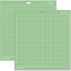 2 PCS Grip Cutting Mats, Non-Slip 12x12 Inch Green Cut Mats, Standard Sticky Grip Mat Compatible with Cricut Explore Air/Air 2/Maker Series Cutting Machines, Cutting Mats for Crafts DIY