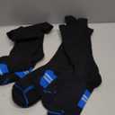 Mens Bamboo Viscose Coolmax Crew Compression Running Socks Athletic Hiking Workout Moisture Wicking Anti-Blister (Large, Gradient Blue)