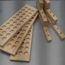 SUPERFINDINGS 1 Set 90 Slots Wooden Lipsticks Holder 3 Tier Tube Display Shelf Wood Tool Rack Wooden Essential Oil Display Storage Organizer for Cosmetic Lip Gloss Tool, Slot Diameter: 0.8"