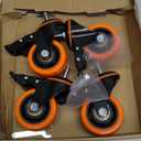 Caster Wheels Heavy Duty 3 Inch Stem Caster 1600Lbs, Threaded Stem Casters 3/8"-16 x 1(Stem Diameter 3/8", Stem Length 1"), Safety Locking Caster Set of 4, Industrial Castor Wheels for Cart,Furniture