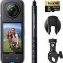 Insta360 X4 Motorcycle Bundle- 8K Waterproof 360 Action Camera, 4K Wide-Angle Video, Invisible Selfie Stick, Removable Lens Guards, 135 Min Battery Life, AI Editing, Stabilization, for Sports, Travel