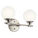 Kichler Benno 2-Light Bathroom Vanity Light, Polished Nickel