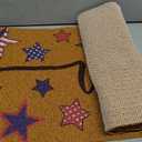 Large Welcome Door Mat 48'' x 16'' Long Non Slip Front Doormat for Indoor Outdoor Entrance, Seasonal Decorative Rug for Holiday Home Porch Patio Entryway Decor(Brown,Independence Day)
