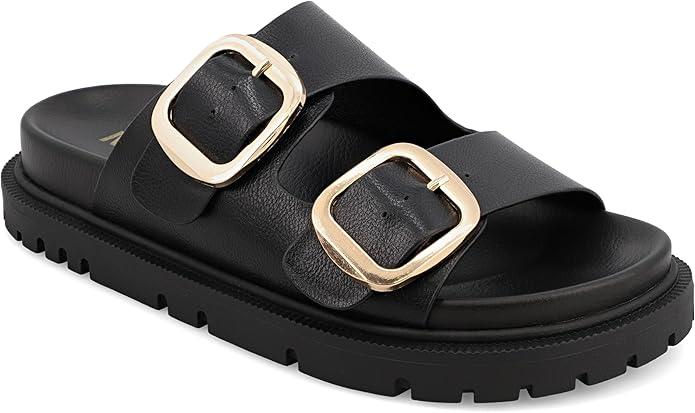 MIA Women's Gen Double Buckle Slide Sandals, Size 6