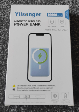 Wireless Power Bank, Yiisonger Slim 10000mAh Magnetic Portable Charger 22.5W PD Fast Charging, Mini Mag-Safe Battery Pack QC3.0 LED Display USB-C Compatible with iPhone 13&12/ Pro Max/Pro/Mini (Black)