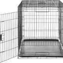 Amazon Basics Durable, Foldable Metal Wire Dog Crate with Removable Tray, Single Door, Divider Panel, 42 x 28 x 30 in, Black