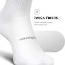Feetures High Performance Max Cushion Quarter Tall Sock for Women & Men - Moisture-Wicking Athletic Socks (White)