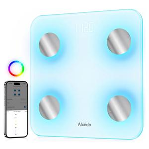 Alcedo Smart Body Fat Scale, Digital Scale with BMI, Fat Percentage, Muscle Mass, Color-Changing with Weight Variation, 400 lb, Bluetooth
