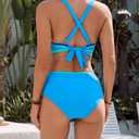 BMJL High Waisted Bikini Sets for Women Sporty Two Piece Tummy Control Swimsuits Beach Swim Suit 2025M,Blue (Blue, M)