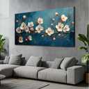 Piy Painting Black and White School of Fish Canvas Wall Art for Living Room Prints Artwork Bedroom Office Decor (46"Lx23"W)