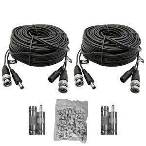 4K BNC Video Cable: Safer, More Reliable Integrated Video-Power Extension. Supports 4K Ultra-HD for Security Cameras, CCTV Monitoring & DVR Installations. (2, 50ft)