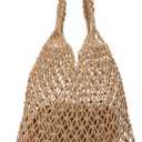 Pleneal Beach Bags for Women - Women Beach Tote Bag, Summer Mesh Hollow Straw Tote Bag for Holiday Market
