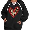 Casual Sweatshirt for Women: Funny Love Heart Graphic Long Sleeve Pullover Top Size Small