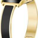 38mm Smart Watch Band, Black and Gold,  Gold Slim Watch Bands Women, 
Jewelry Dressy Cute Bracelet Metal Strap