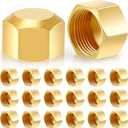 Dunzy 50pc 3/8" Brass Compression Cap Stop Valve for Drain Pipe Fittings, Hose Connector, Garden Water Pipes, Nozzle Joints